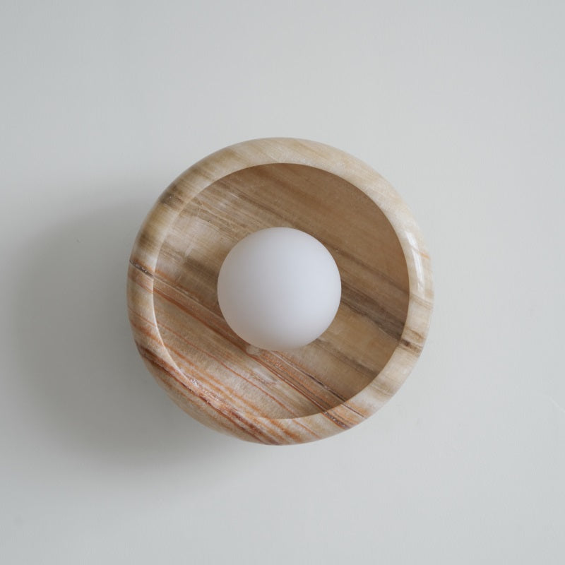 Piedra Modern Minimalist Marble Glass Wall Lamp - Lamp Copper