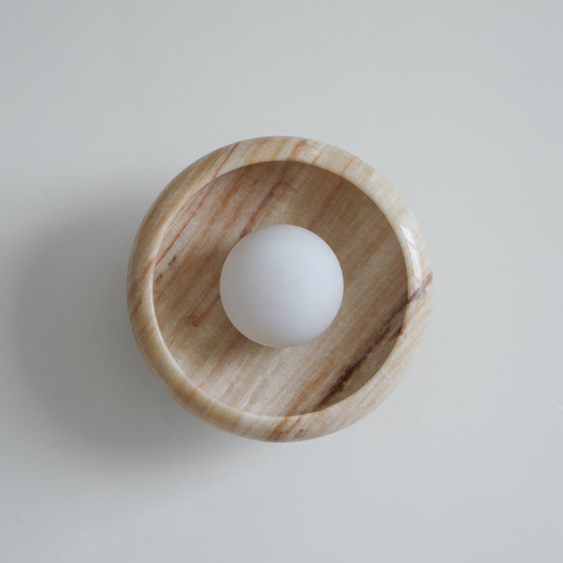 Piedra Modern Minimalist Marble Glass Wall Lamp - Lamp Copper