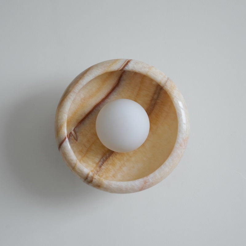 Piedra Modern Minimalist Marble Glass Wall Lamp - Lamp Copper