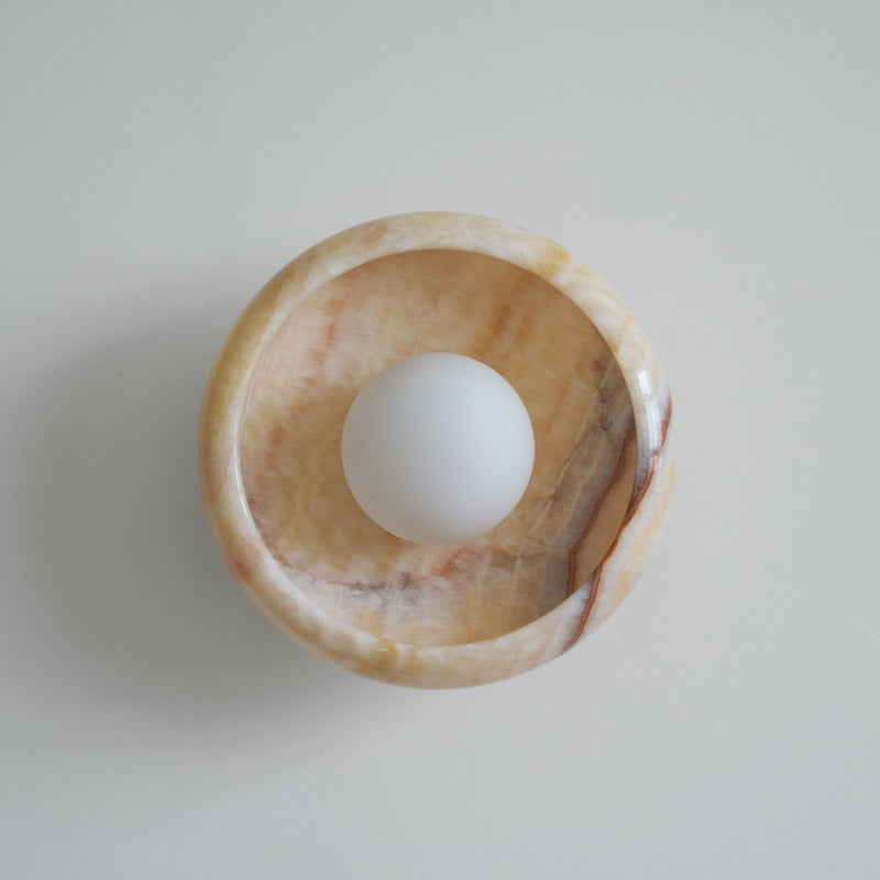 Piedra Modern Minimalist Marble Glass Wall Lamp - Lamp Copper