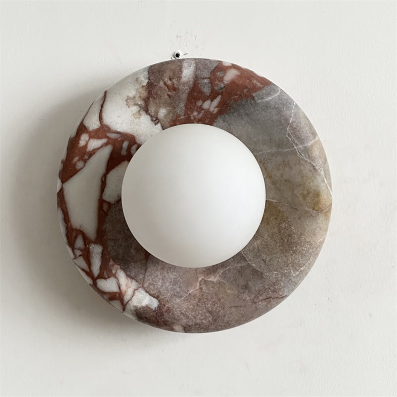 Vomire Premium Nordic Art Red Marble Sconce Wall Lamp - Lamp Copper