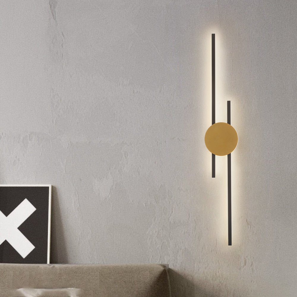 Alana Moderno Lineal Metal/Acrílico LED Aplique de Pared Negro/Dorado