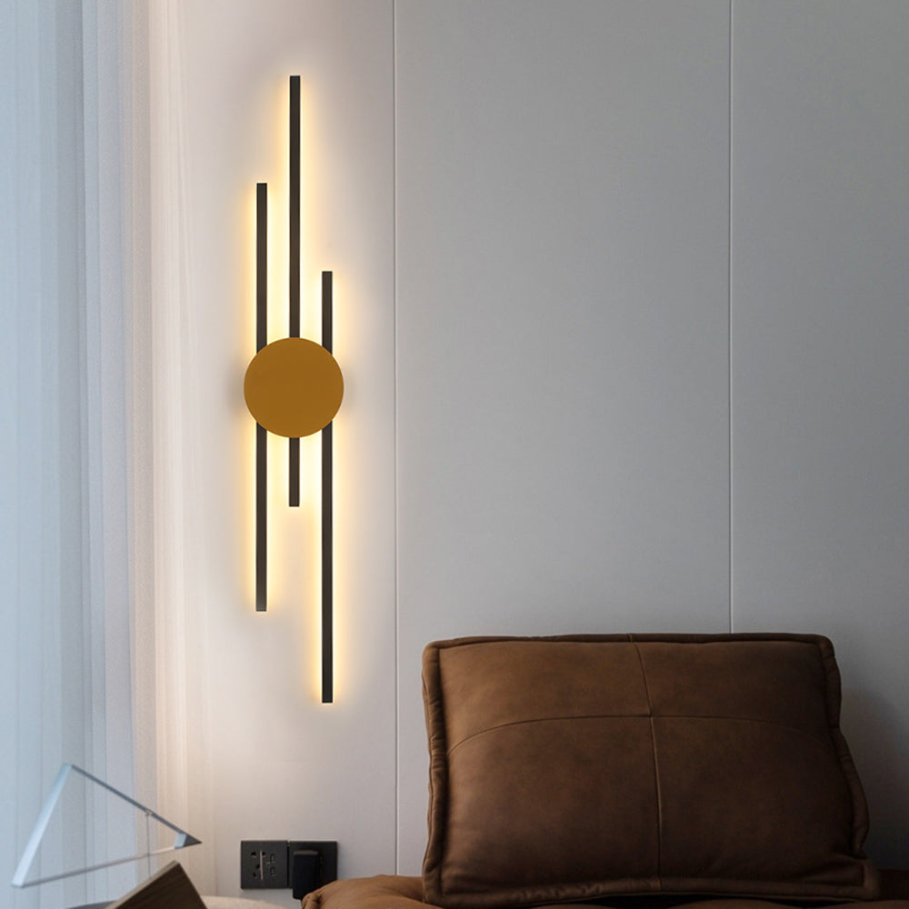 Alana Moderno Lineal Metal/Acrílico LED Aplique de Pared Negro/Dorado