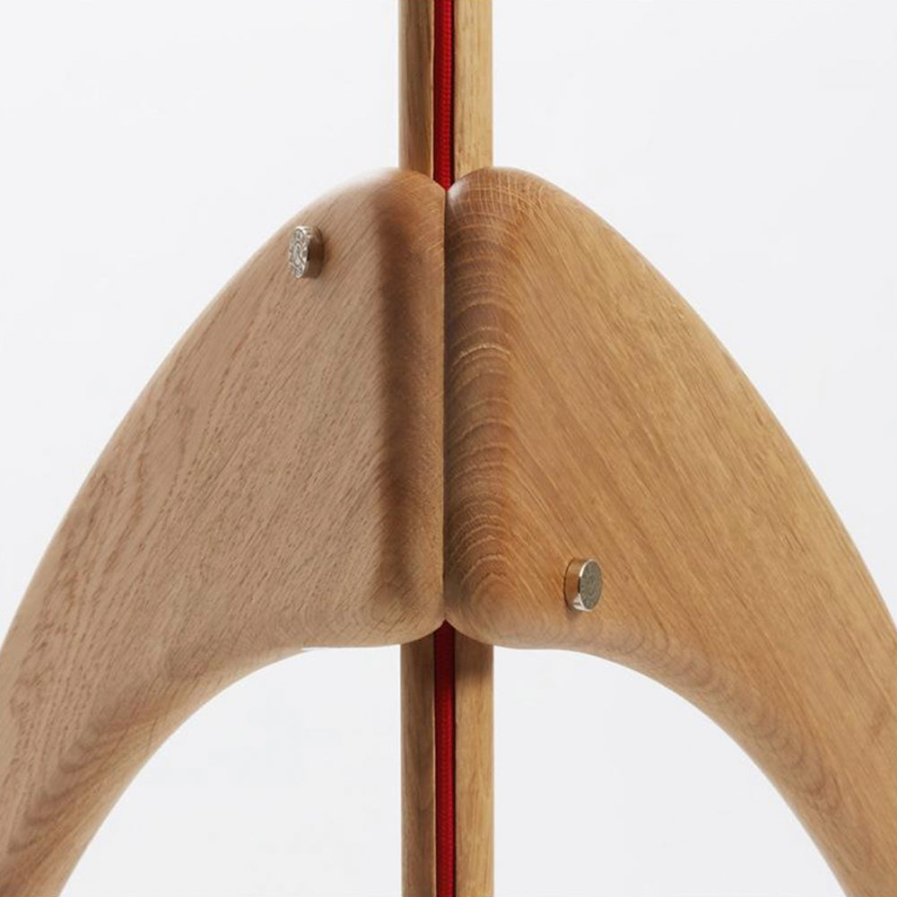 Mira Moderna Diseño Madera/Tela Lámpara de Pie Nogal/Madera