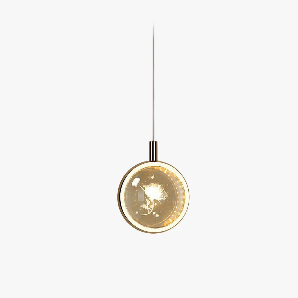 Arisha Diseño Esfera Cristal Lámpara Colgante Dorada