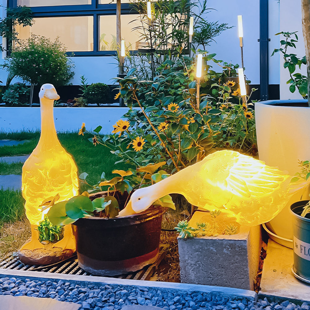Ray Moderna Decorativa Ganso Resina Solar Lámpara Exterior