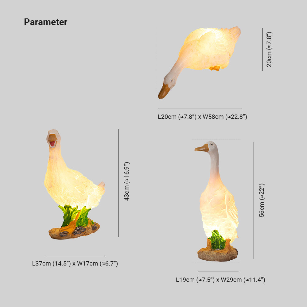 Ray Moderna Decorativa Ganso Resina Solar Lámpara Exterior