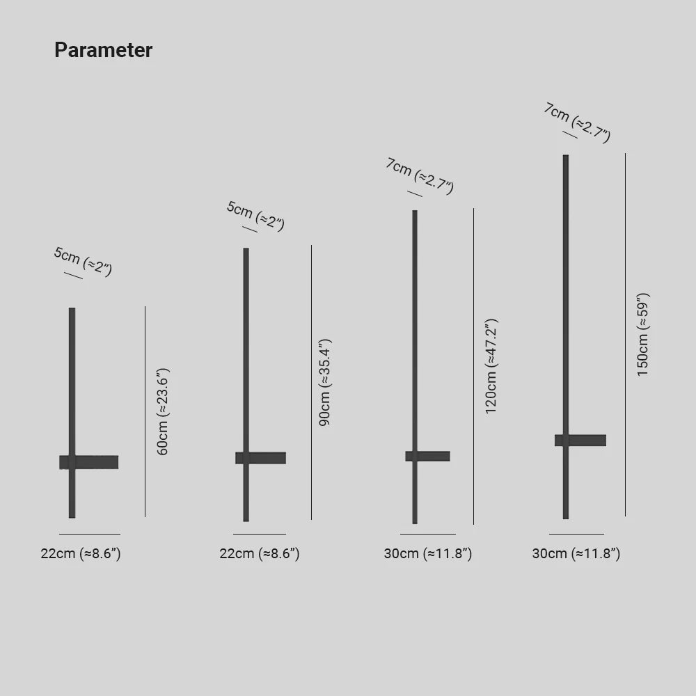 Ray Lámpara de Pared Minimalista Duo-Lineal de Metal para Exteriores Negra