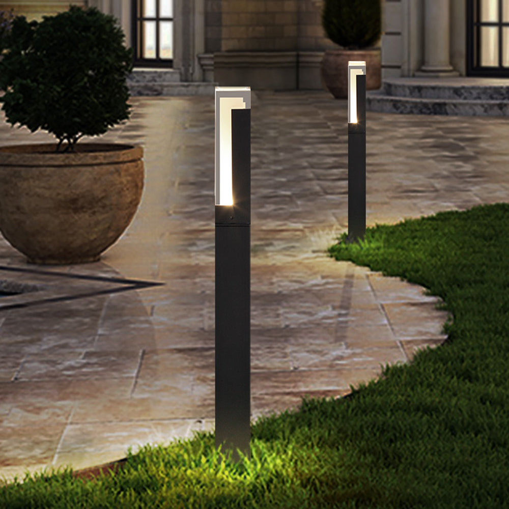 Ray Moderna Lámpara Exterior Rectangular Metal Patio