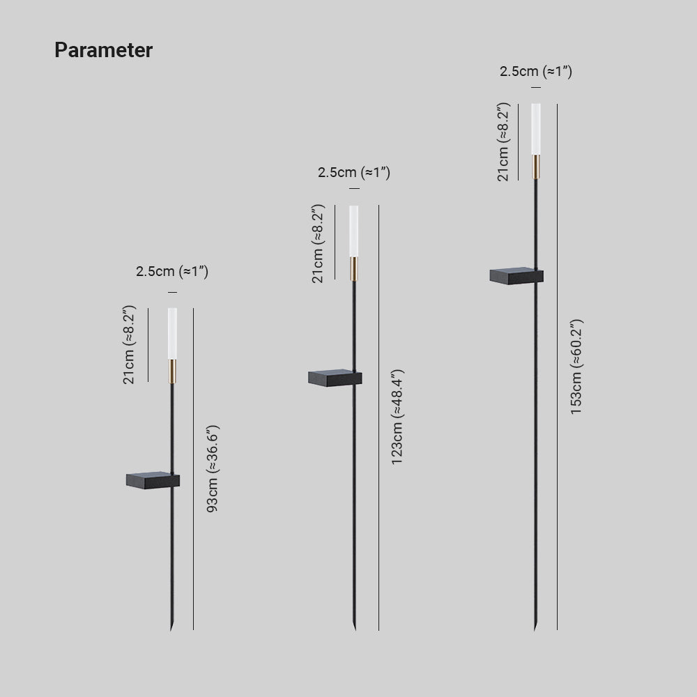 Ray Moderna Lámpara Exterior Lineal Metal Acrílico Patio