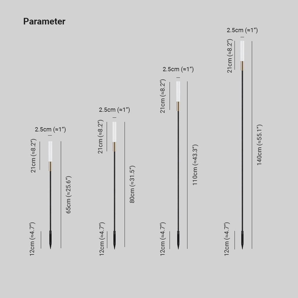 Ray Moderna Lámpara Exterior Lineal Metal Acrílico Patio
