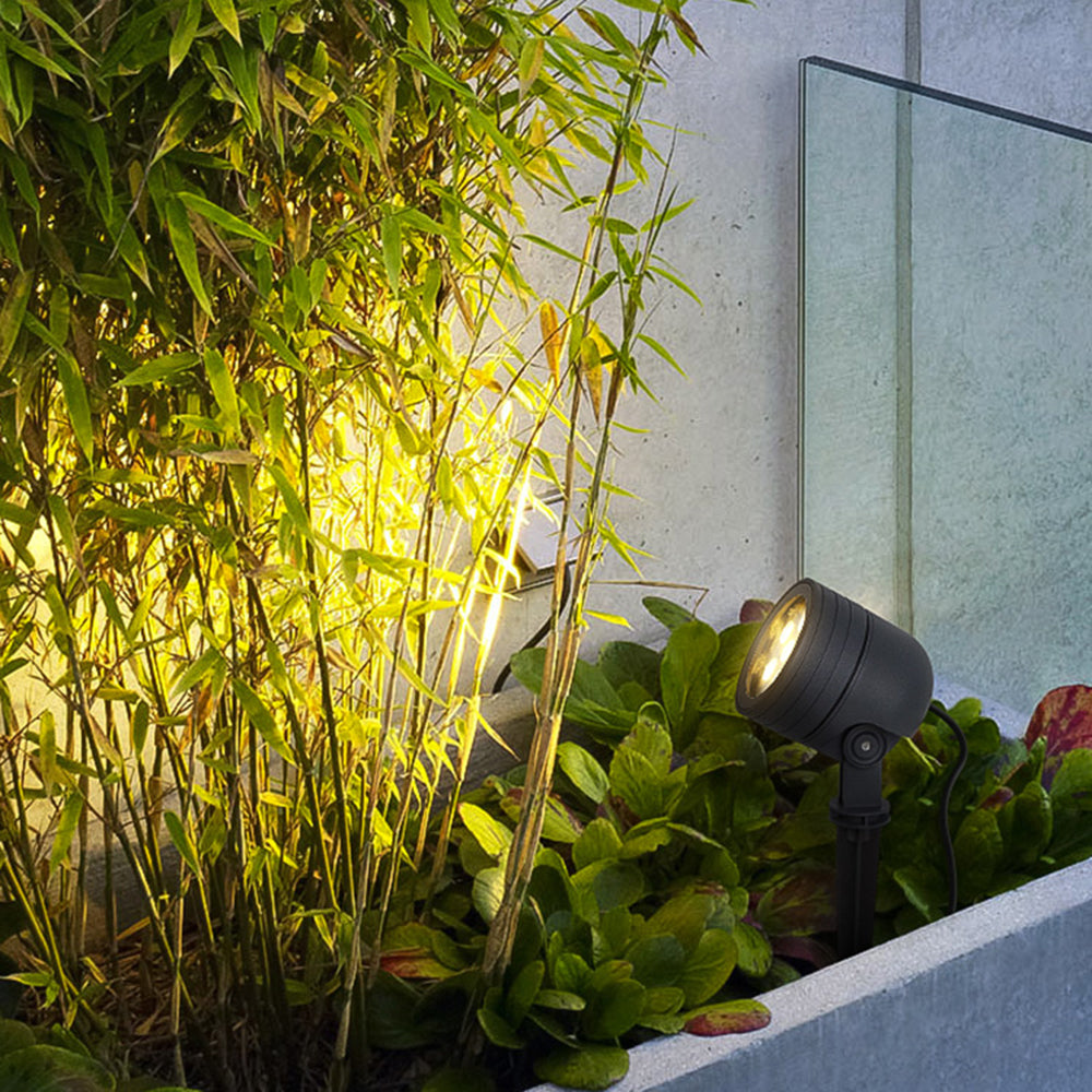 Ray Minimalista Cilíndrica Metal Vidrio Solar Foco Exterior