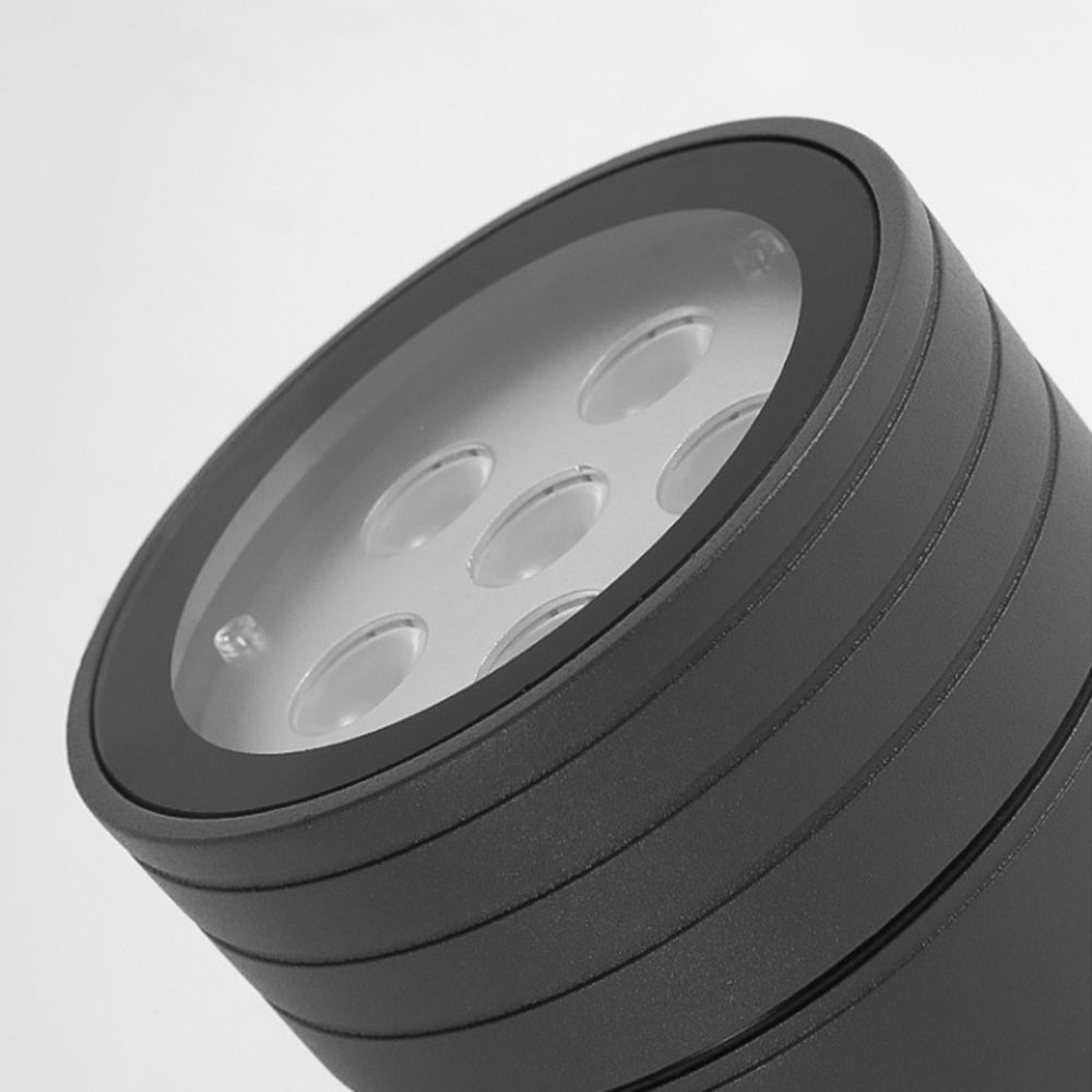 Ray Minimalista Cilíndrica Metal Vidrio Solar Foco Exterior