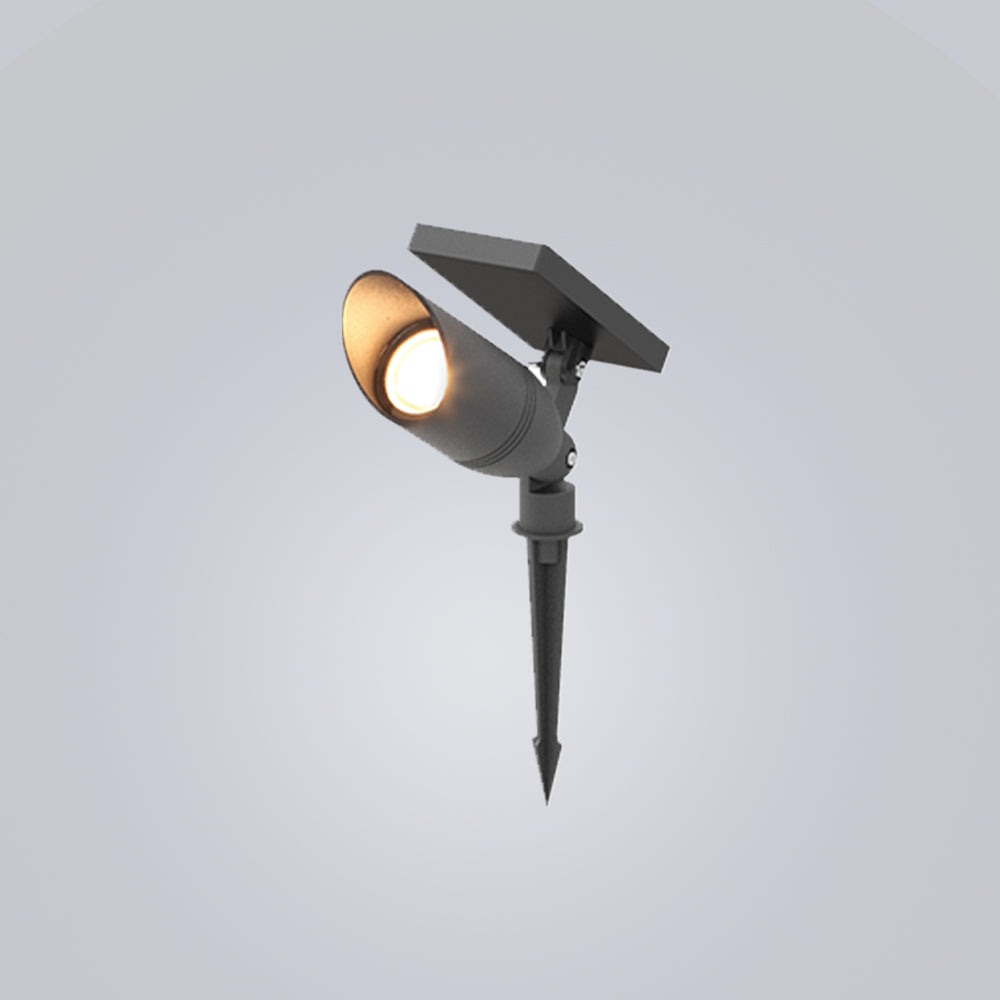 Ray Minimalista Cilíndrica Metal Vidrio Solar Foco Exterior
