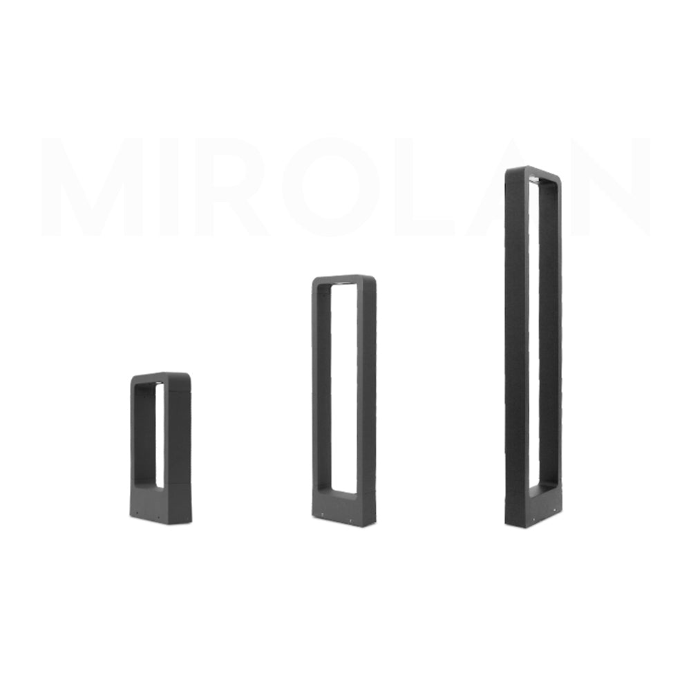 Ray Moderna Lámpara Exterior Rectangular Hueca de Metal, Negra