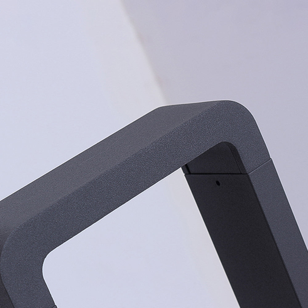 Ray Moderna Lámpara Exterior Rectangular Hueca de Metal, Negra