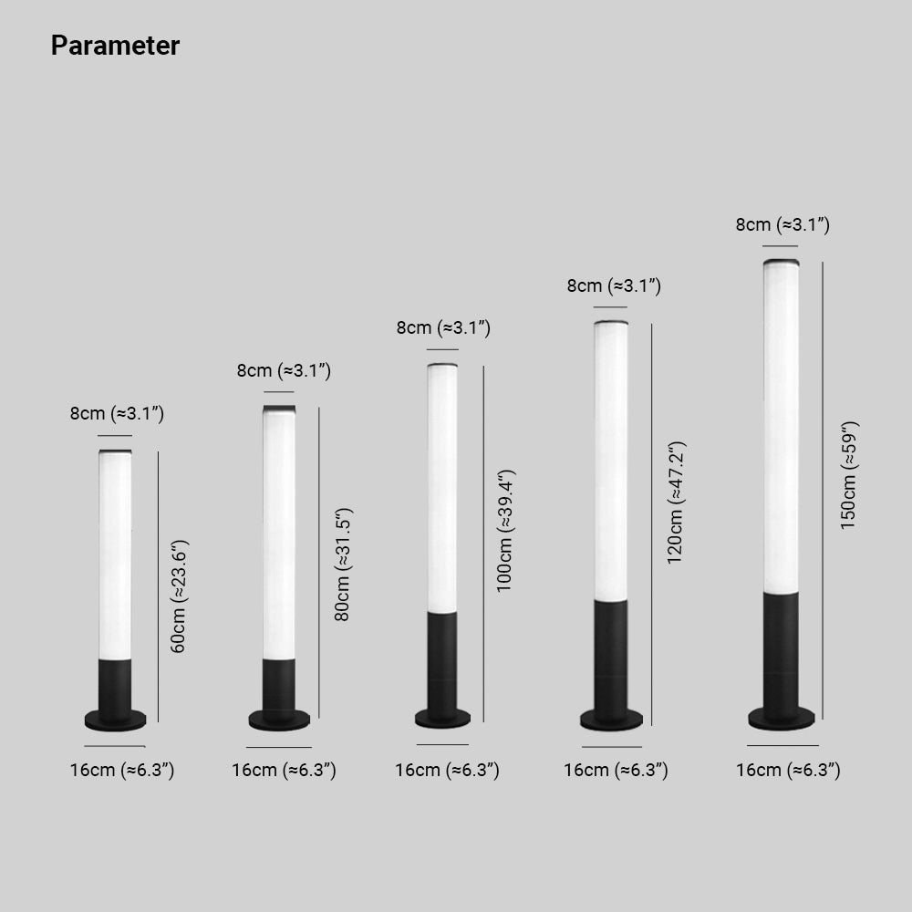 Ray Minimalista Lámpara de Pie Exterior Cilíndrica Acrílico