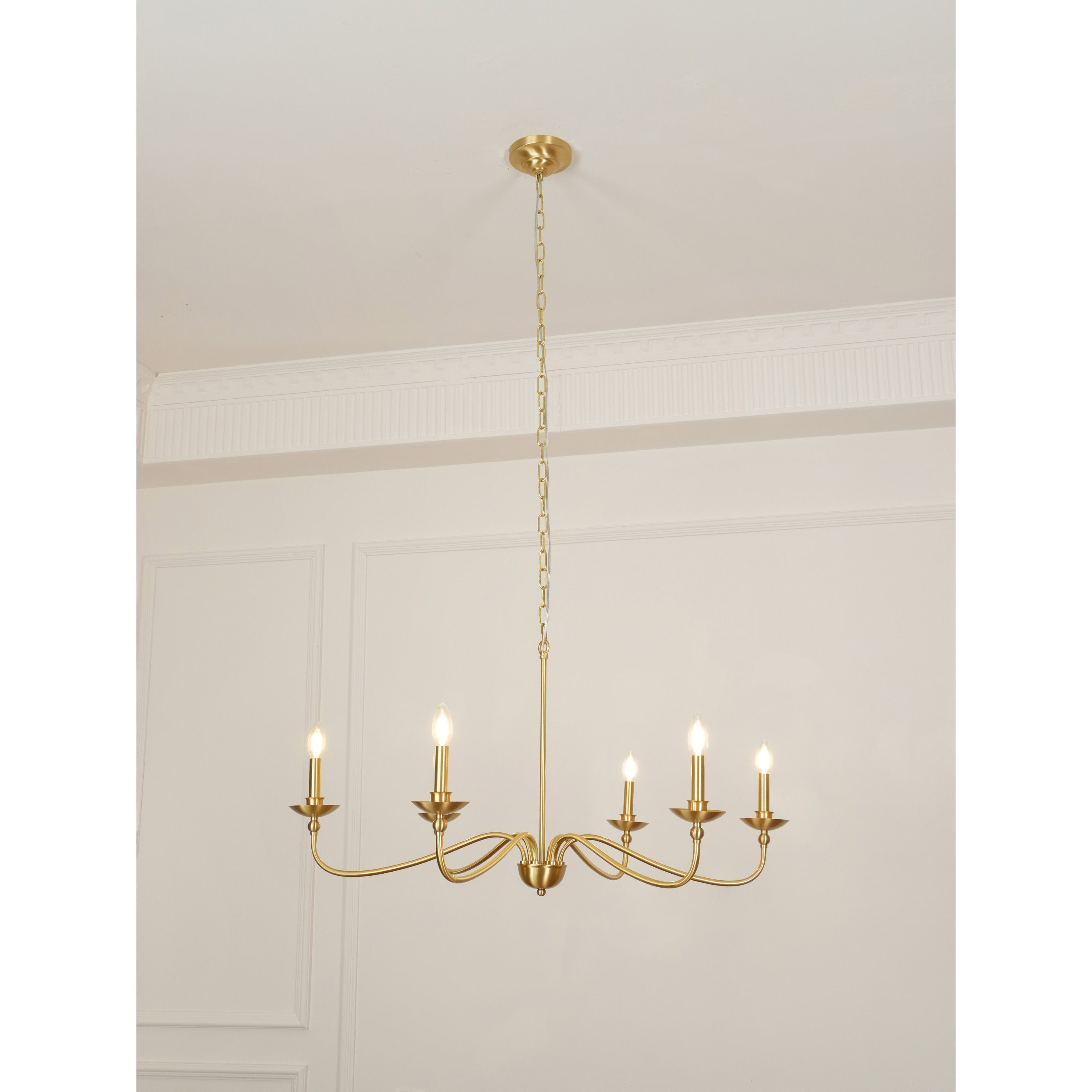 Alshaarae Vintage Industrial Brass Metal Chandelier - Lamp Copper