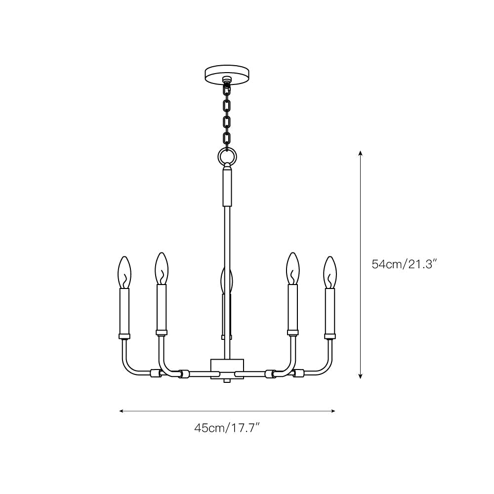 Abner Industrial Modern Brass Chandelier - Lamp Copper