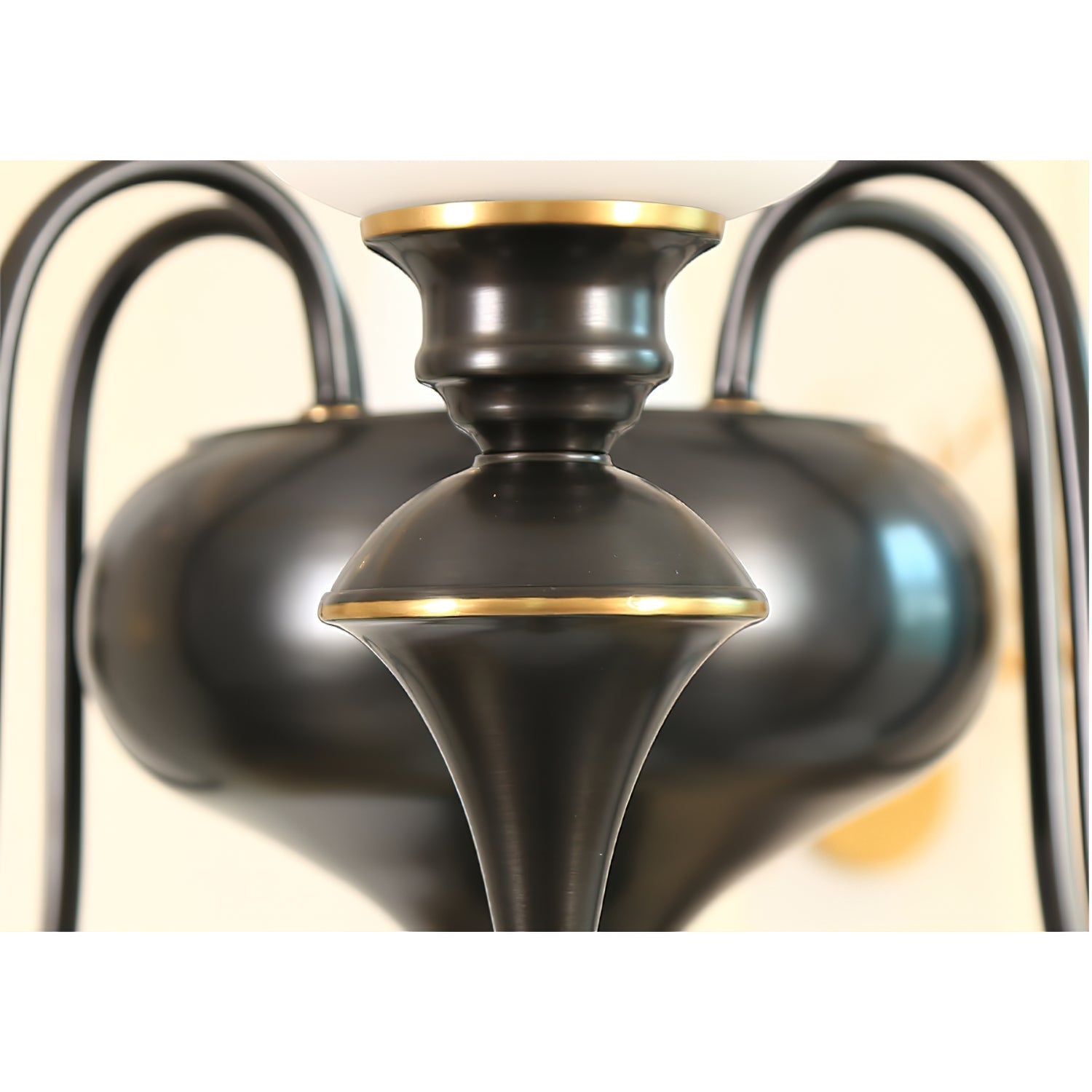 Abrahamson Traditional Shaded Tiered Brass Glass Chandelier - Lamp Copper