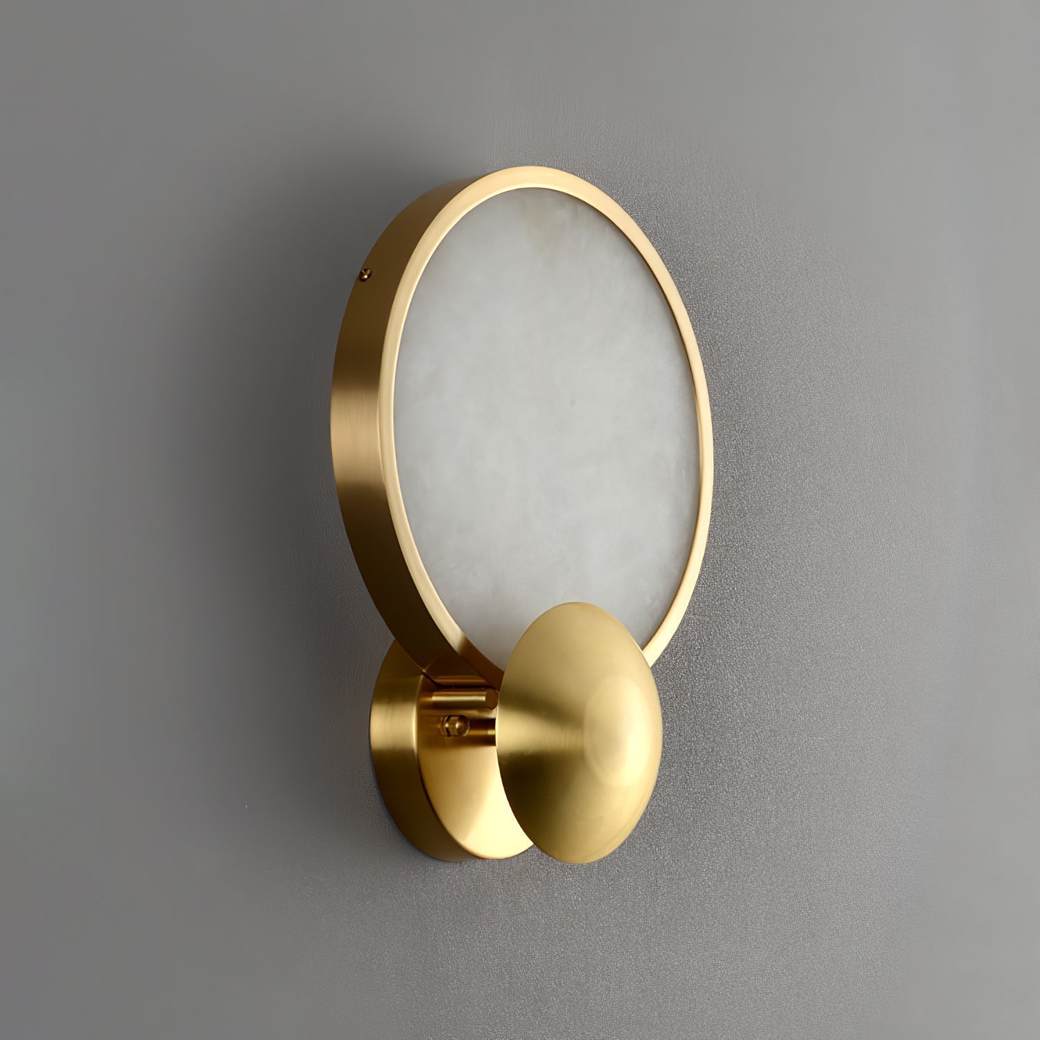 Sol Alabaster Brass Wall Light - Letslighting