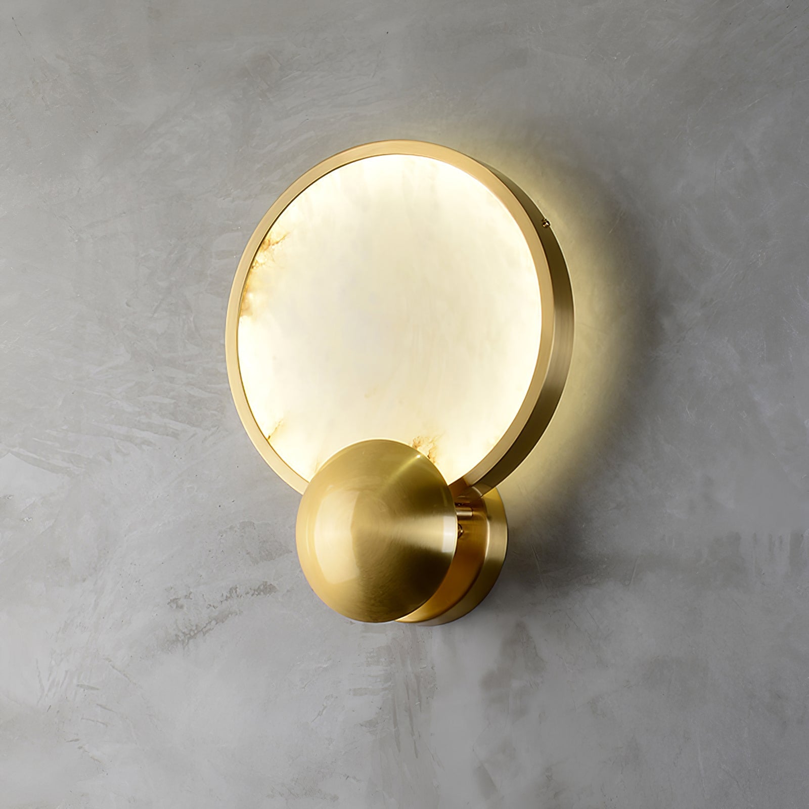 Sol Alabaster Brass Wall Light - Letslighting