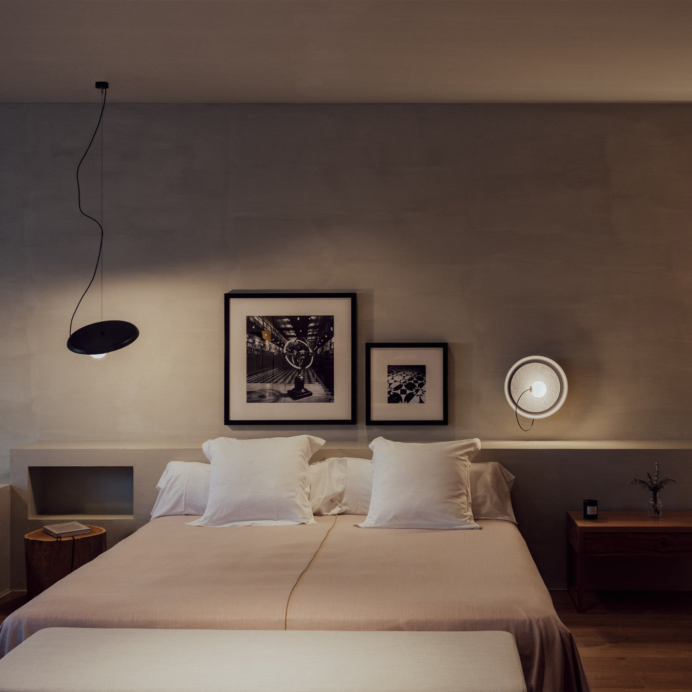 Acoustic Modern Disc Glass Pendant Lamp - Lamp Copper