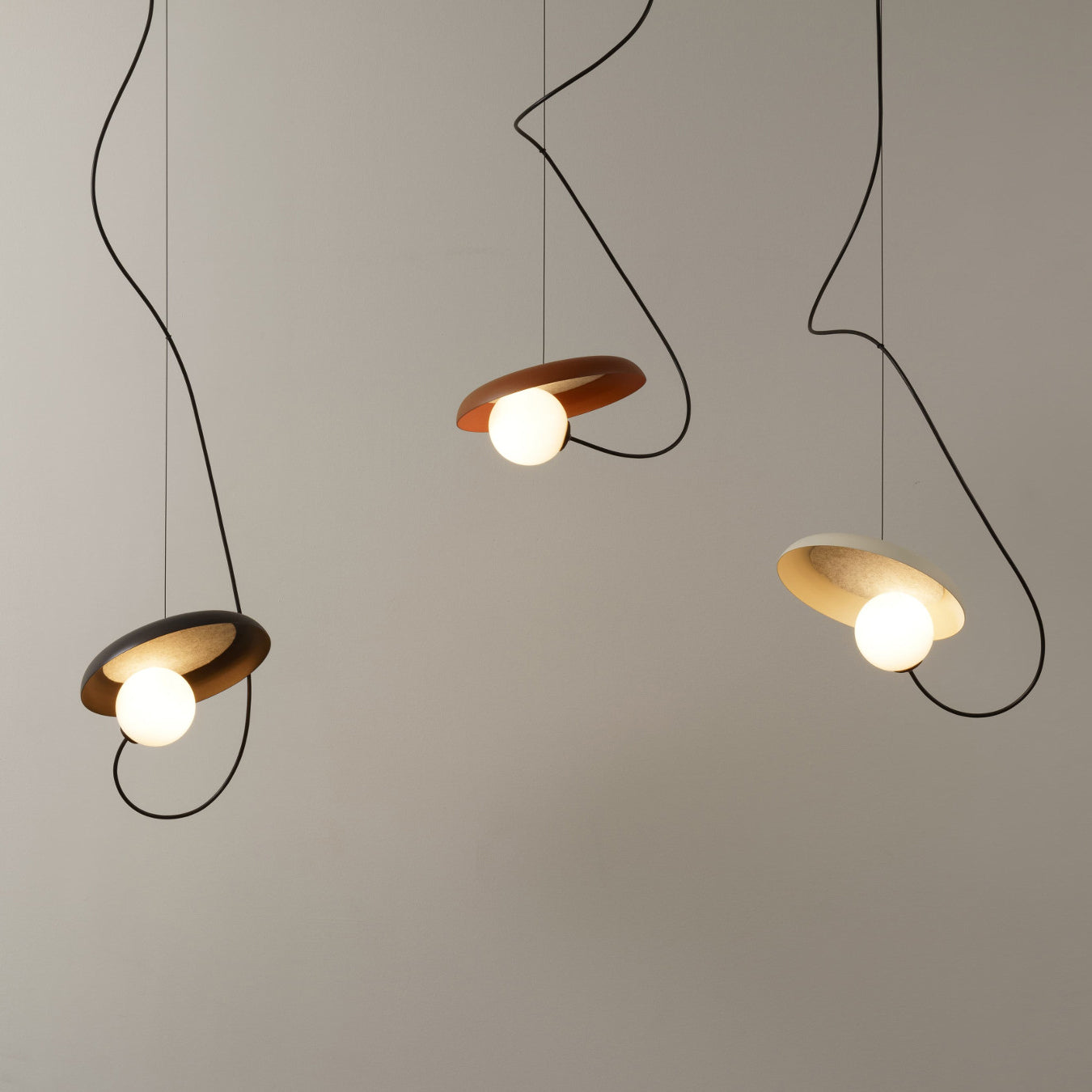 Acoustic Modern Disc Glass Pendant Lamp - Lamp Copper
