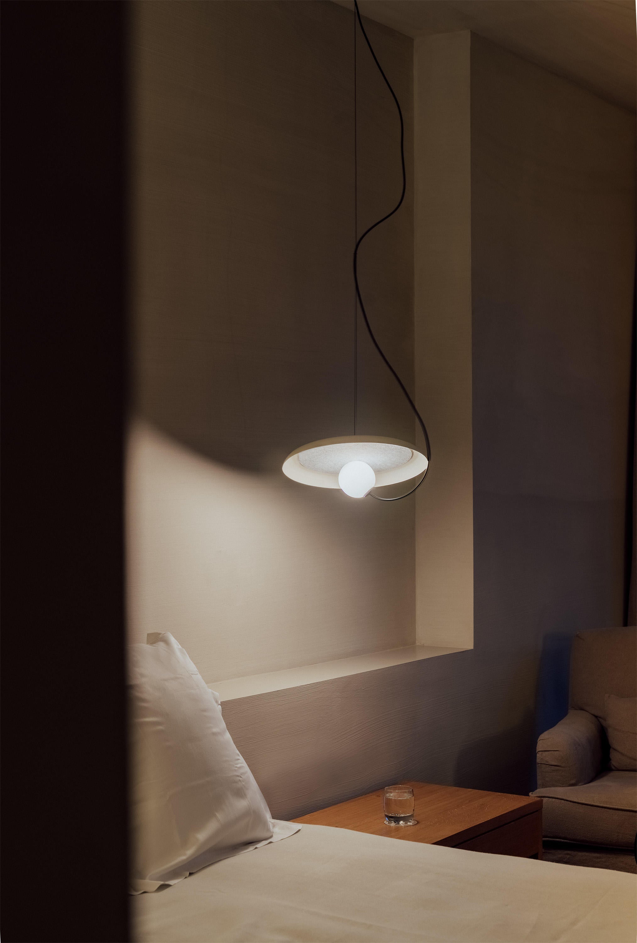 Acoustic Modern Disc Glass Pendant Lamp - Lamp Copper