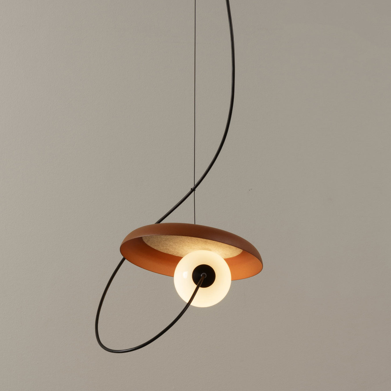 Acoustic Modern Disc Glass Pendant Lamp - Lamp Copper
