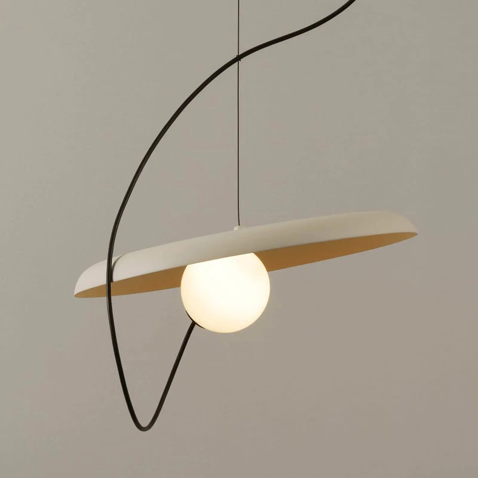 Acoustic Modern Disc Glass Pendant Lamp - Lamp Copper