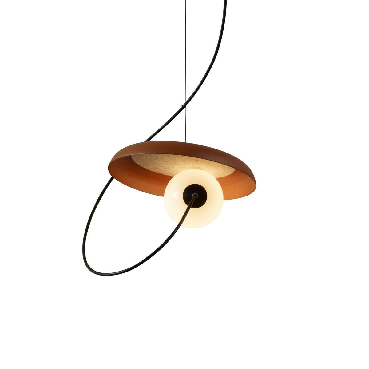Acoustic Modern Disc Glass Pendant Lamp - Lamp Copper