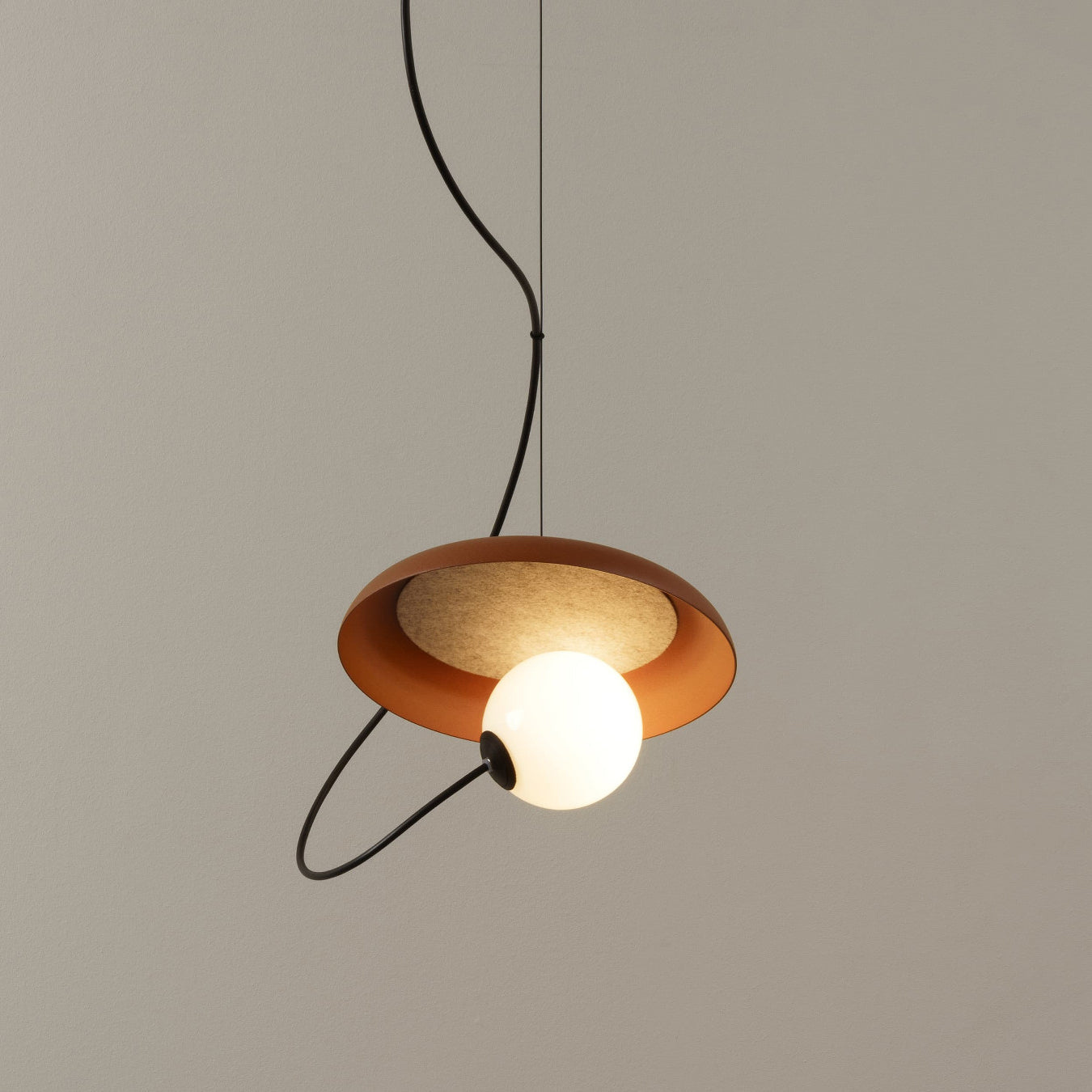 Acoustic Modern Disc Glass Pendant Lamp - Lamp Copper