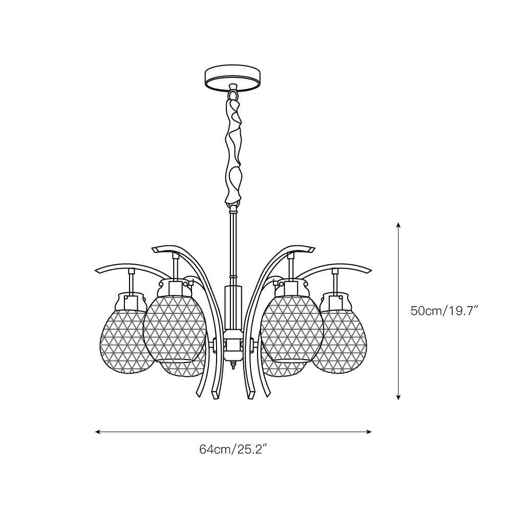 Adams Postmodern Luxury Glass Chandelier - Lamp Copper
