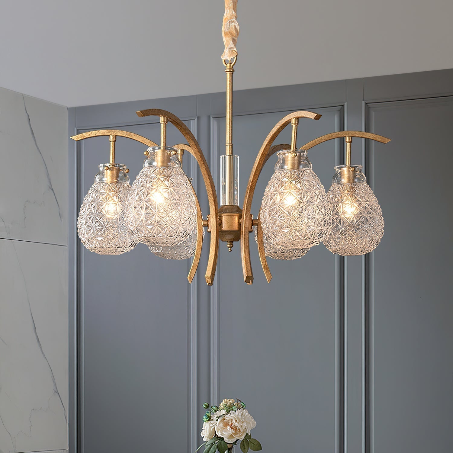 Adams Postmodern Luxury Glass Chandelier - Lamp Copper