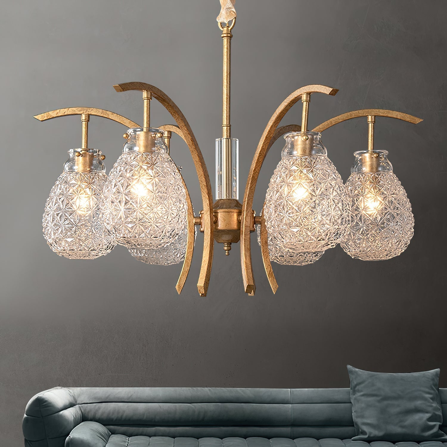 Adams Postmodern Luxury Glass Chandelier - Lamp Copper