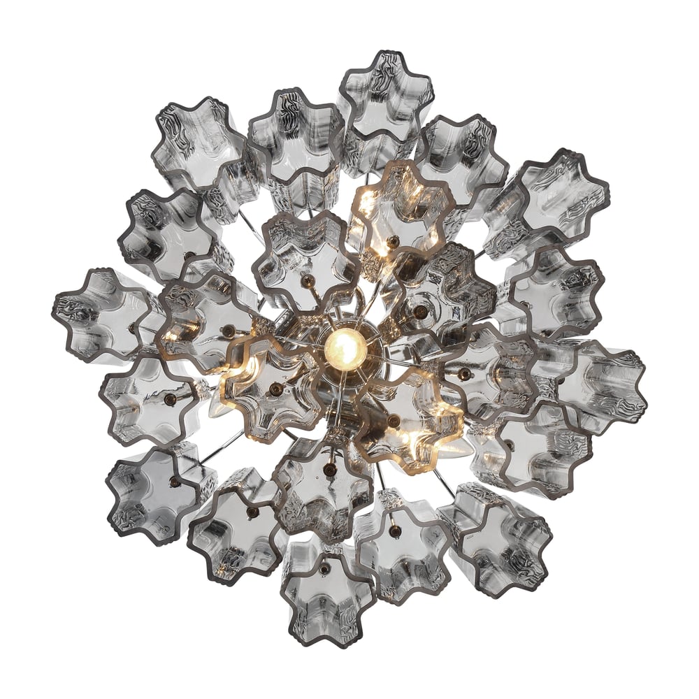 Aurora Murano Chandelier Glass Tube Layered Amber - Letslighting