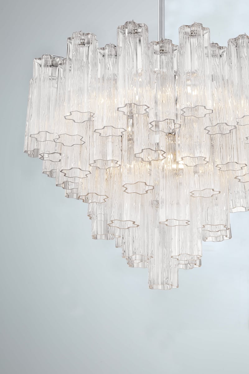 Aurora Murano Chandelier Glass Tube Layered Amber - Letslighting