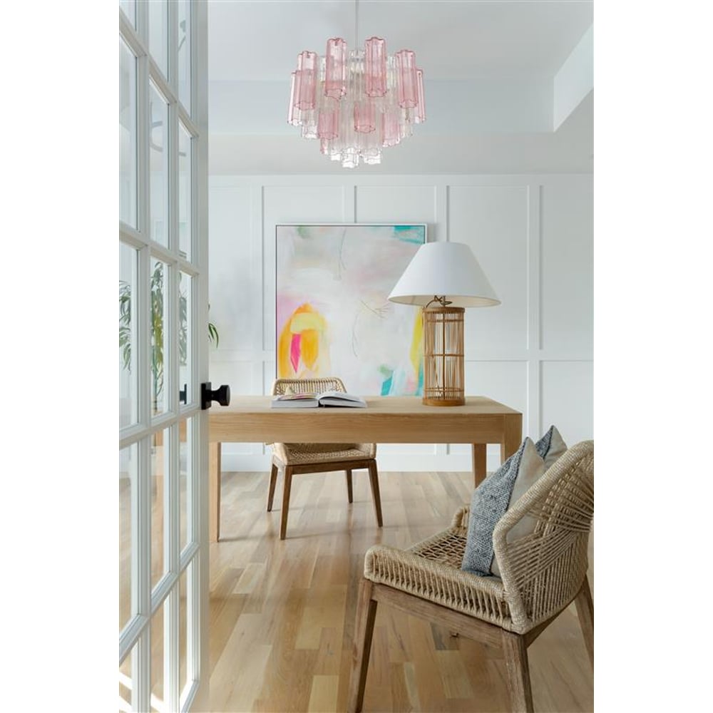 Aurora Murano Chandelier Glass Tube Layered Amber - Letslighting