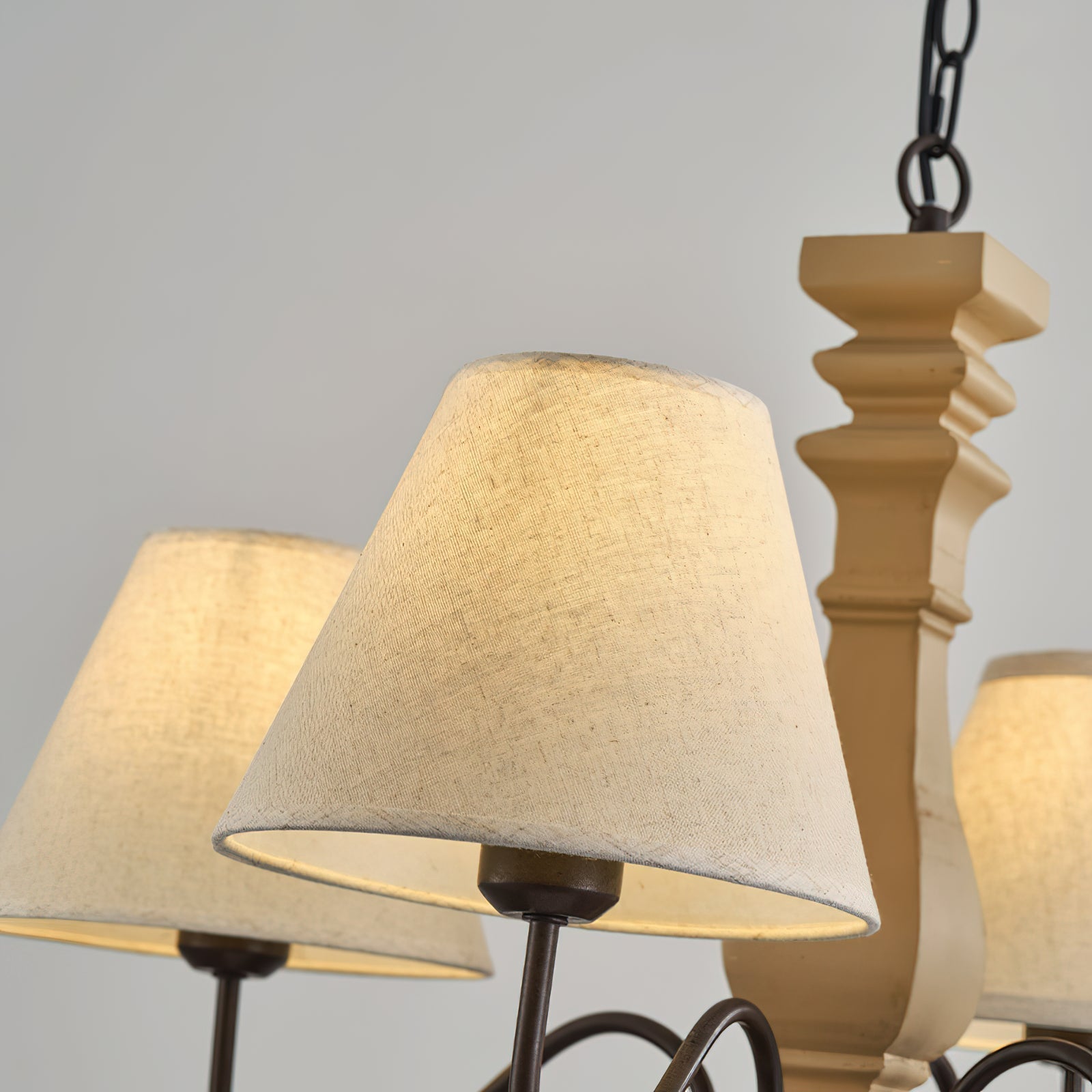 Adela Traditional Luxury Wood Chandelier - Lamp Copper