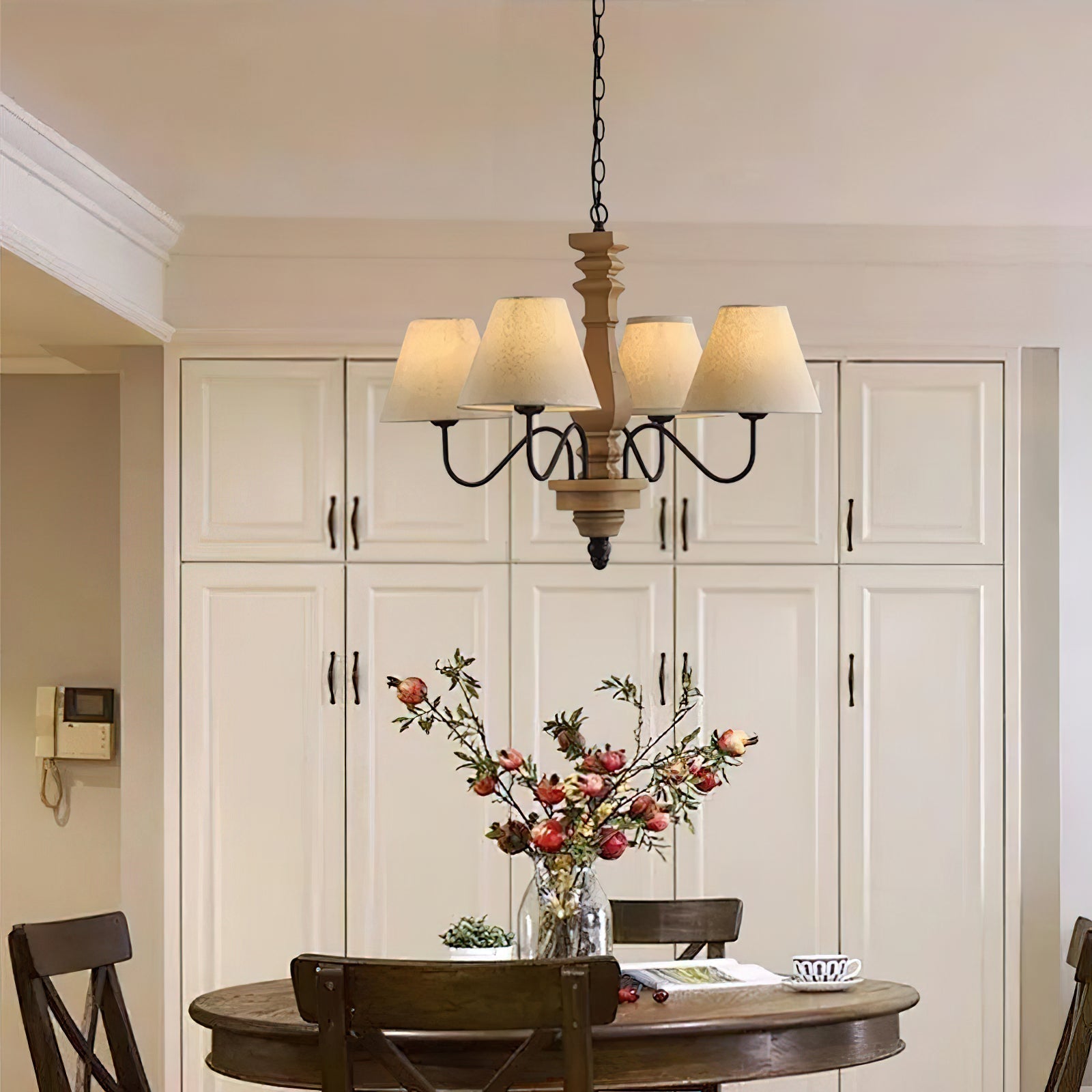 Adela Traditional Luxury Wood Chandelier - Lamp Copper