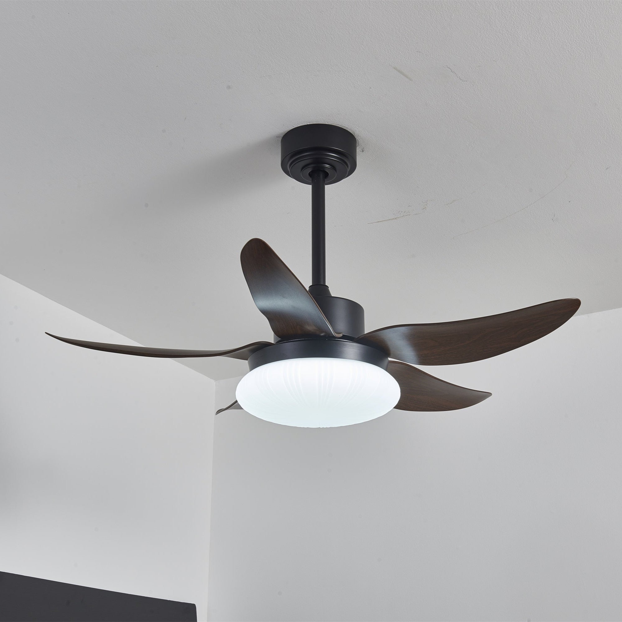 Ventilador de Techo con Luz Zerith instalado en una sala de estar moderna