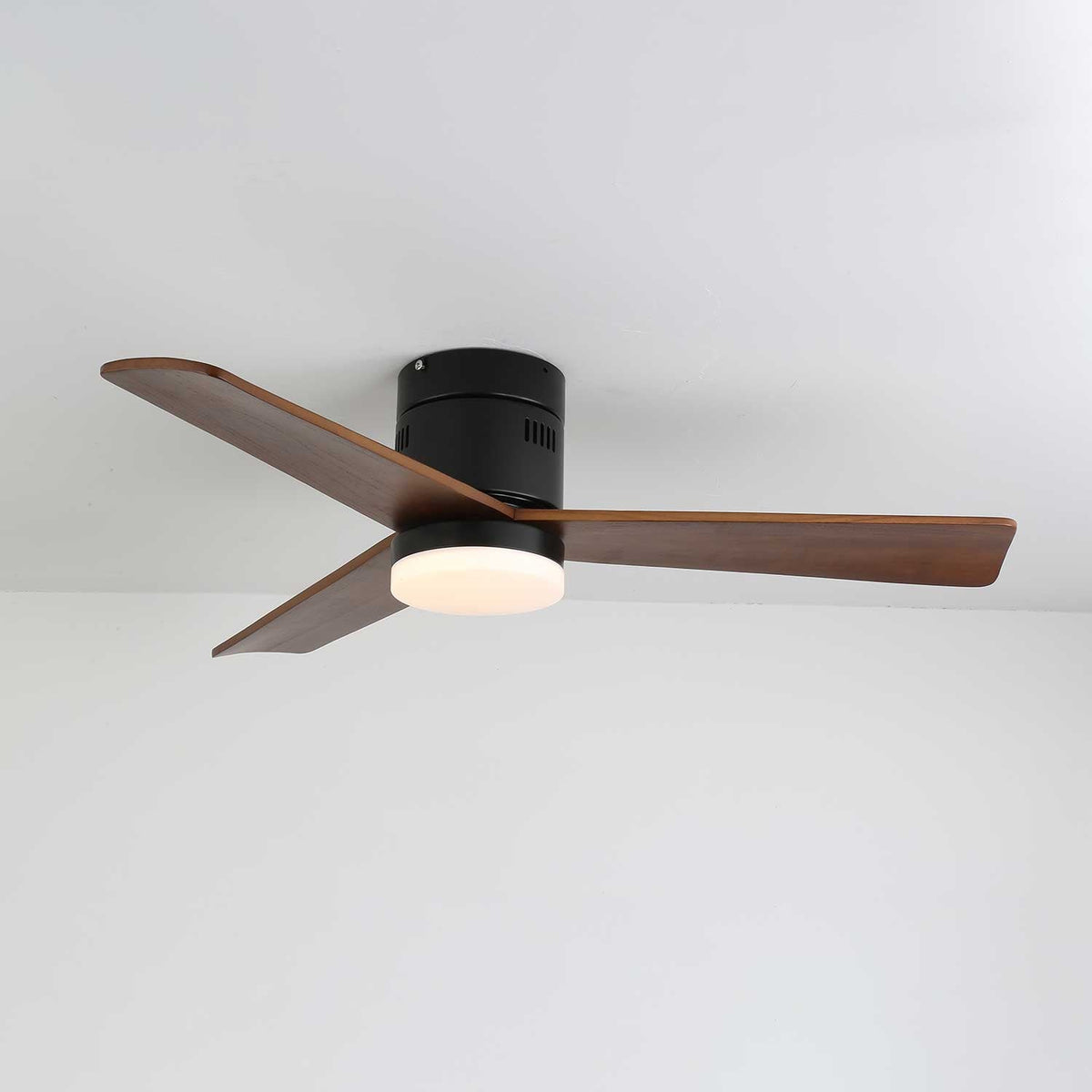 Diagrama dimensional del Ventilador de Techo Eris Minimalista de Madera con Luz