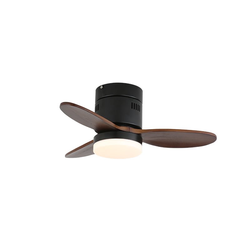 Ventilador de Techo Eris Minimalista de Madera con Luz con su luz LED integrada encendida
