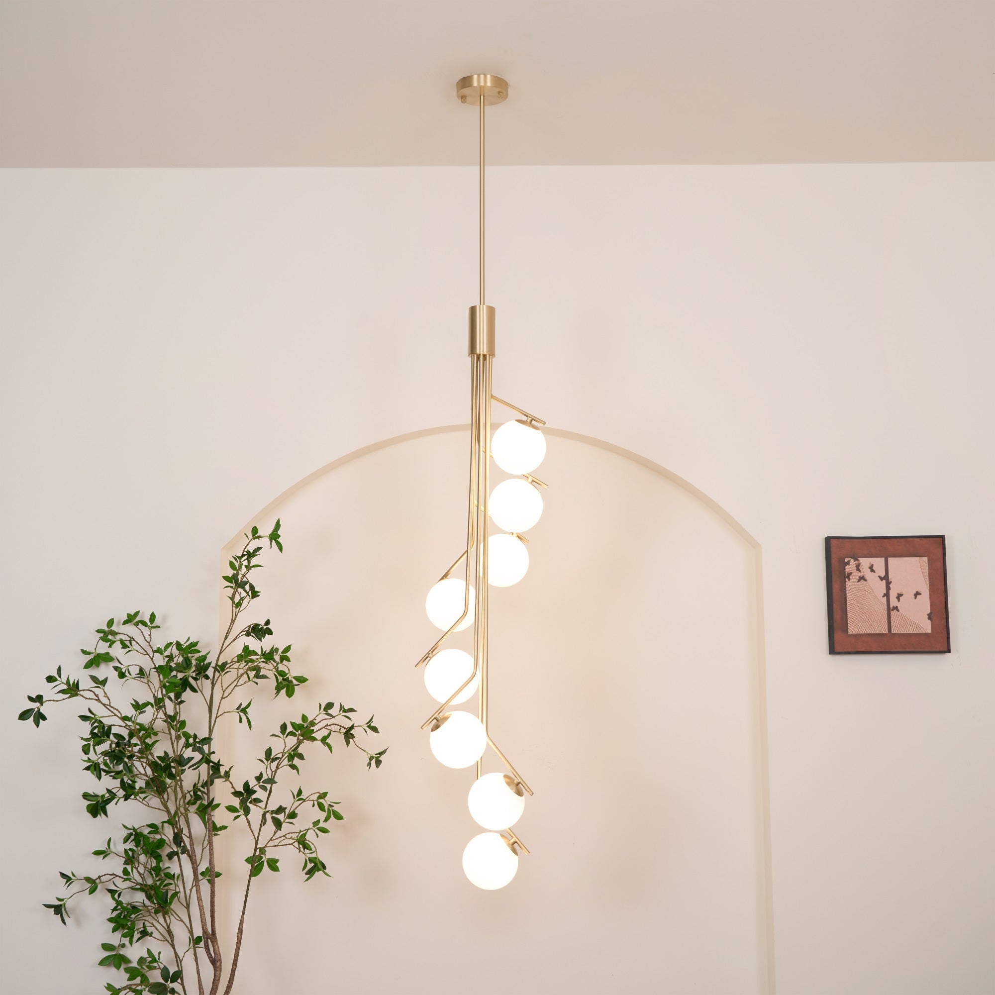 Ageet Modern Minimalist Glass Pendant Light - Lamp Copper