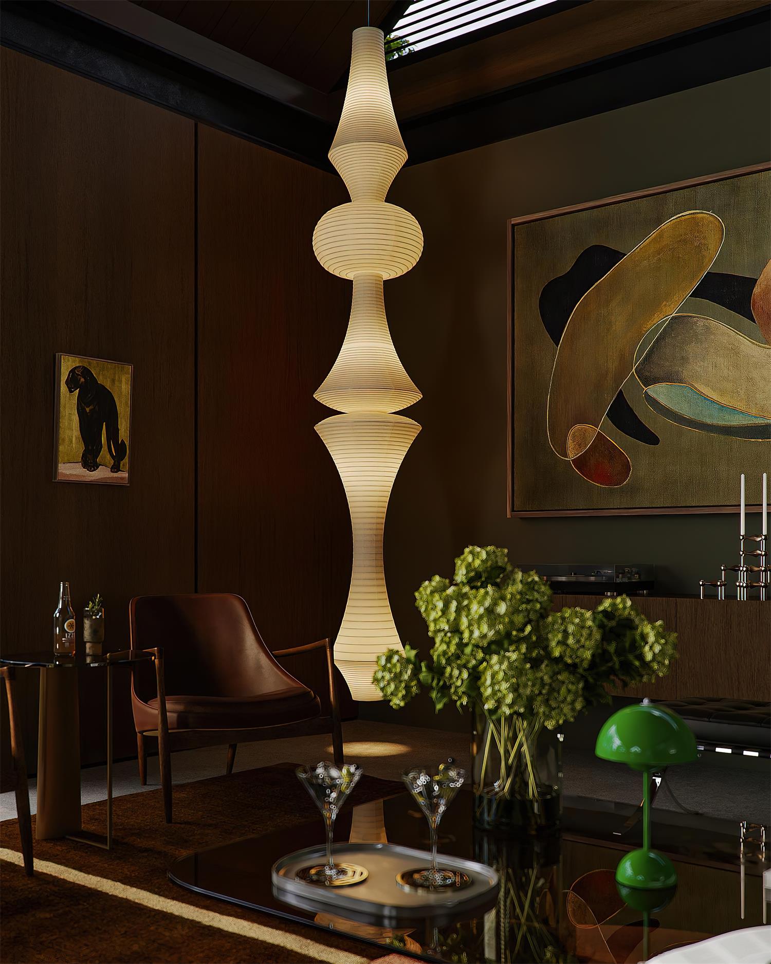 Zyora Sculptural Paper Pendant Lamp - Letslighting