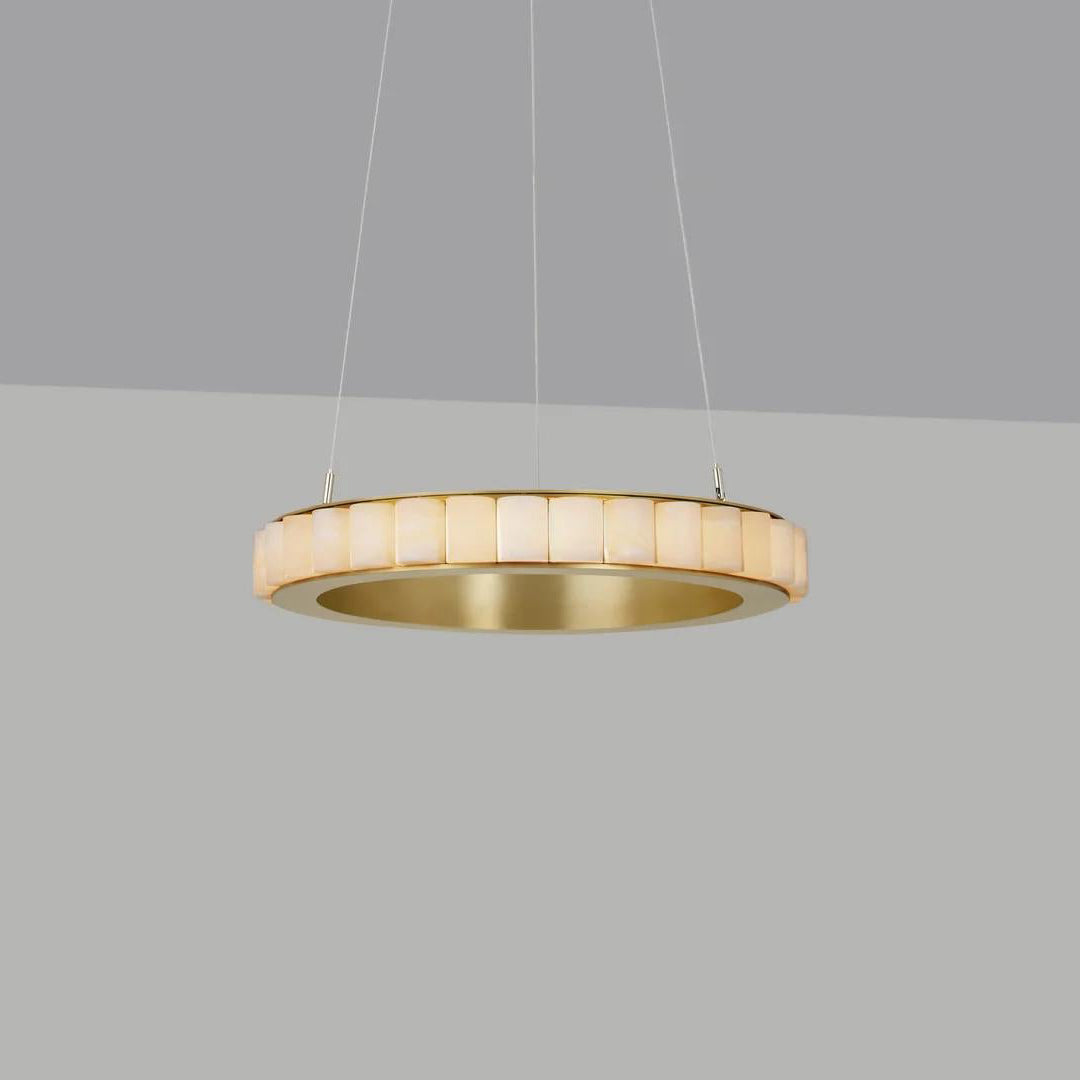 Orion Double Ring Alabaster Chandelier - Letslighting