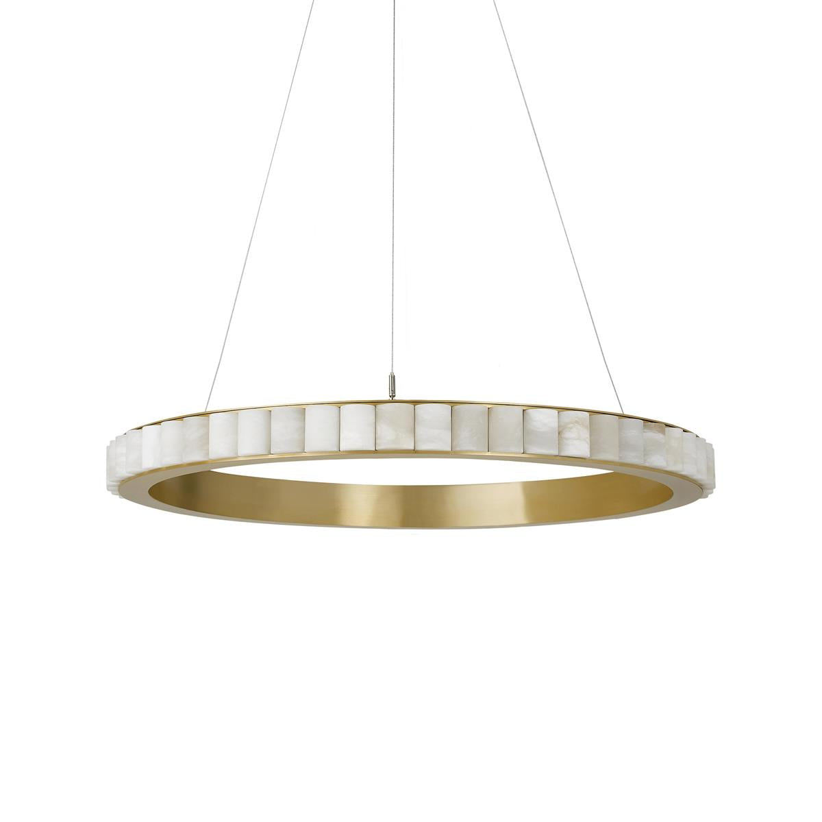 Orion Double Ring Alabaster Chandelier - Letslighting