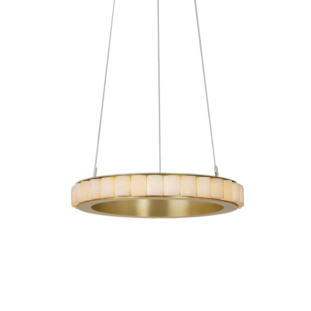 Orion Double Ring Alabaster Chandelier - Letslighting