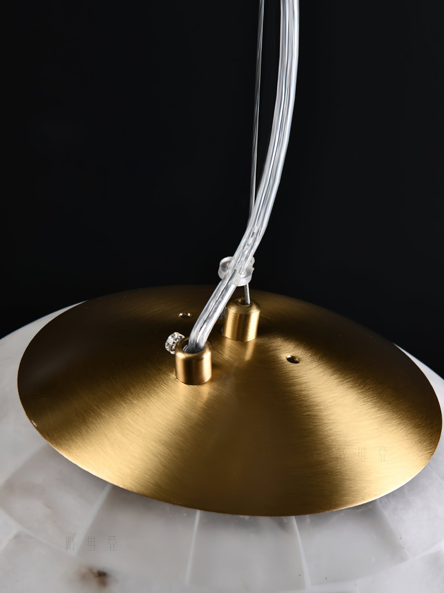 Fljotuvye Modern Ball Alabaster Pendant Light - Lamp Copper